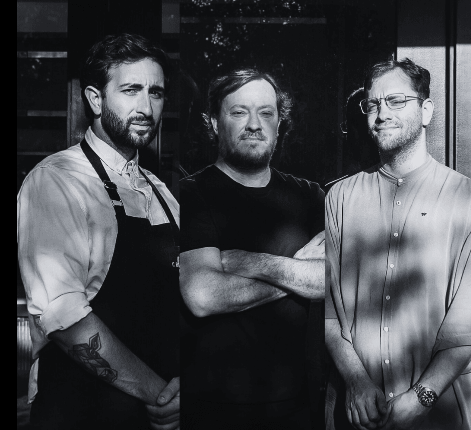 Socios fundadores de Amalgama Gastronómica: Pedro Bargero, Andrés Porcel y Marco Scolnik